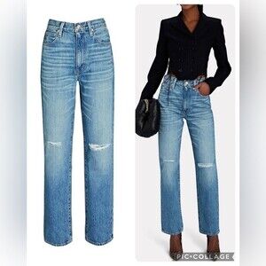NEW SLVRLAKE London Rigid High- waist Straight-Leg Jeans size 30
